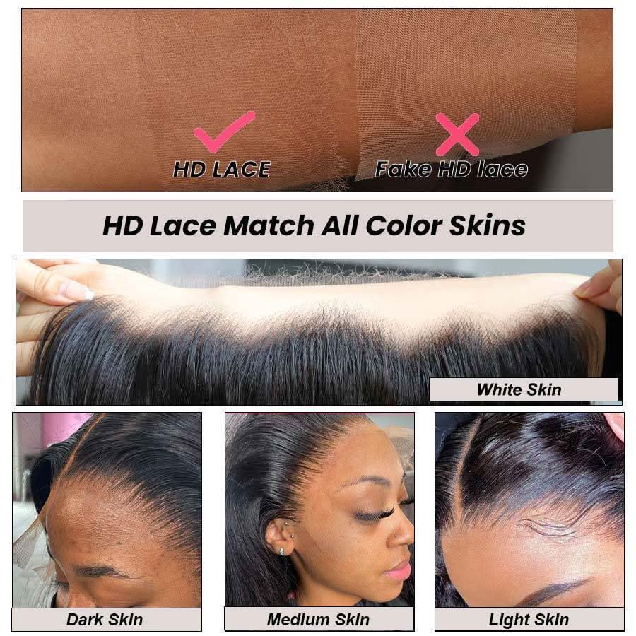 WOWANGEL 13X4 Skinlike Real HD Full Frontal Lace Wig Body Wave Clean Pre Plucked Hairline - Image 7
