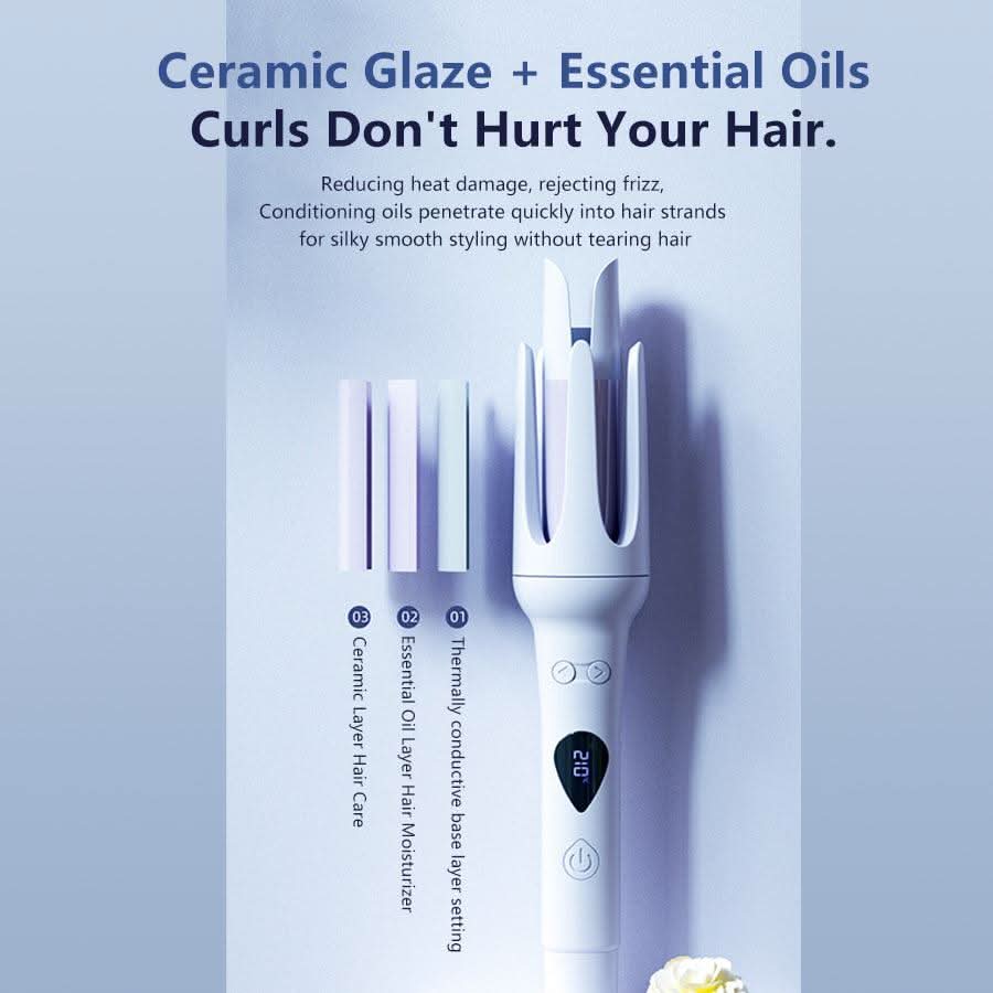 WOWANGEL Automatic Curling Iron Wand Curling, Auto Spin Iron Hair Curler - Image 4