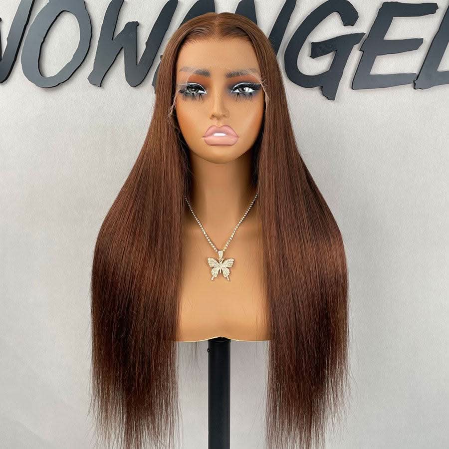 WOWANGEL Chestnut Brown Color 13X6 Skinlike Real HD Lace Front Wigs - Image 6