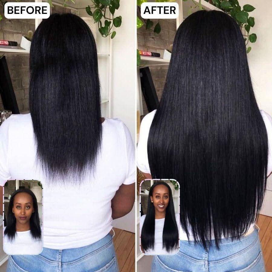 WOWANGEL Straight Seamless Clip Ins Hair Extensions - Image 4