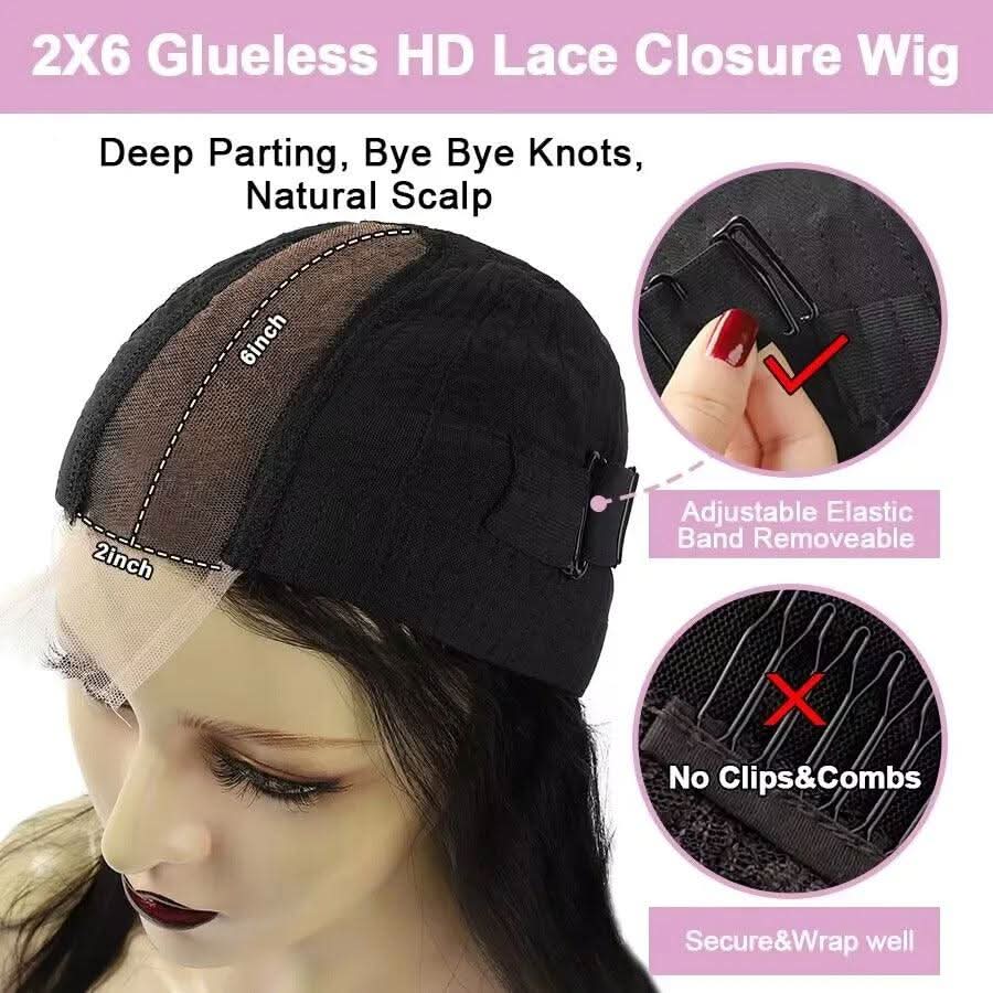 WOWANGEL 2X6 HD Lace Closure Wig Wear to Go Glueless Wig - Image 7